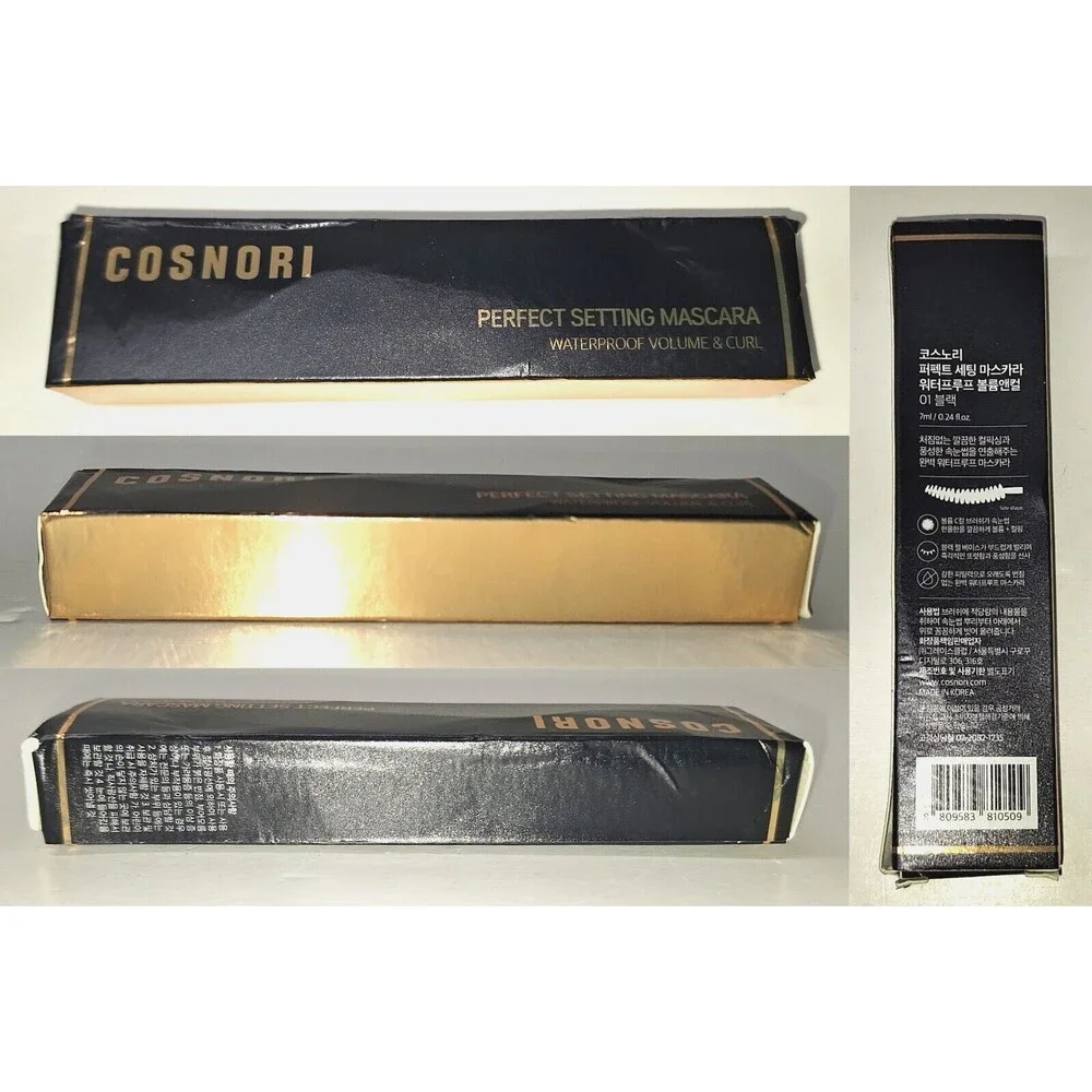 NEW Perfect Setting Waterproof Mascara 01-Glam Black 0.24 fl oz Cosnori Korea